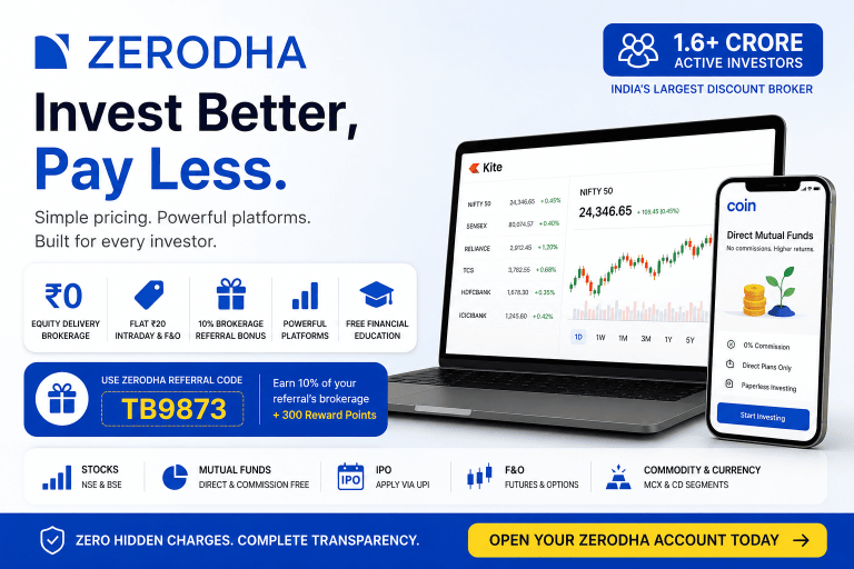 zerodha free demat account referral code